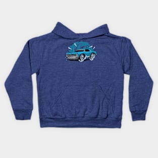 BLUE MUSCLE CAR Kids Hoodie